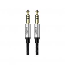 Кабель мультимедийный Jack 3.5mm Yiven M30 M/M 1.5m silver-black Baseus (CAM30-CS1)
