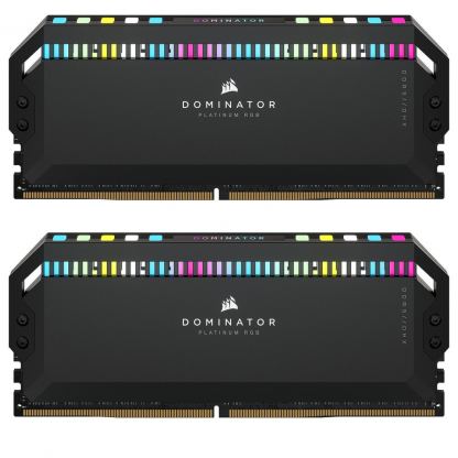 Модуль памяти для компьютера DDR5 64GB (2x32GB) 6000 MHz Dominator Platinum RGB Black Corsair (CMT64GX5M2B6000C40)