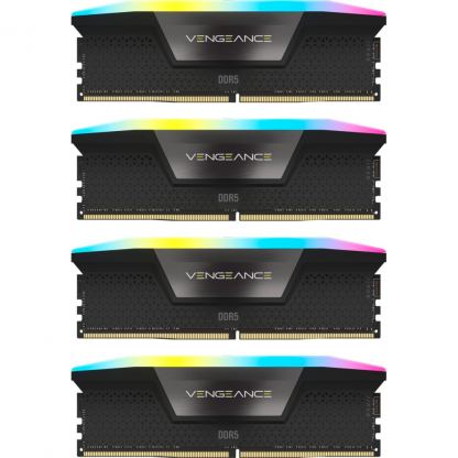 Модуль памяти для компьютера DDR5 96GB (4x24GB) 6000 MHz Vengeance RGB Black Corsair (CMH96GX5M4B6000C30)