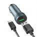 Зарядний пристрій HOCO Z49A Level USB Metal Gray (6931474795731)
