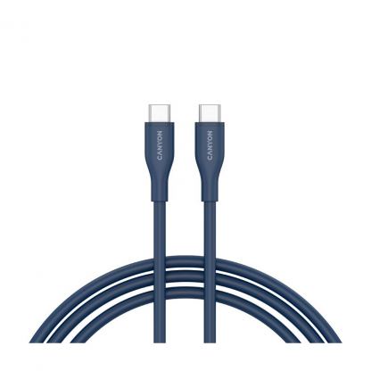 Дата кабель USB-C to USB-C 1.0m CC60SC10 60W Silicon Dark blue Canyon (CNS-CC60SC10DB)