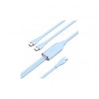 Дата кабель USB-C to 2xUSB-C 1.5m 5.0A Silicone Type Blue Vention (CTMSG)