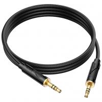 Кабель мультимедийный 3.5mm M to 3.5mm M 1.0m Black HOCO (6942007625463)