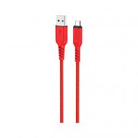 Дата кабель USB 2.0 AM to Micro 5P 1.0m 2.4A nylon X59 red HOCO (6931474744906)