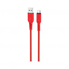 Дата кабель USB 2.0 AM to Micro 5P 1.0m 2.4A nylon X59 red HOCO (6931474744906)