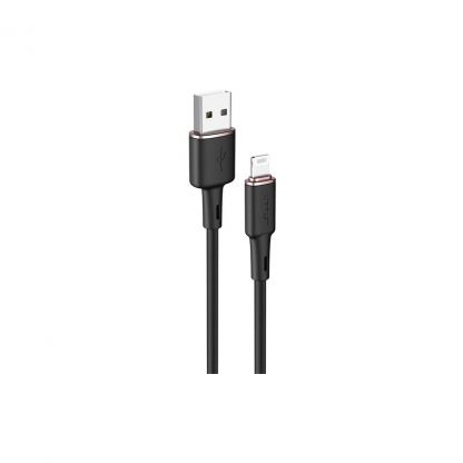Дата кабель USB 2.0 AM to Lightning 1.2m 2.4A silicone C2-02 black Acefast (AFC2-02B)