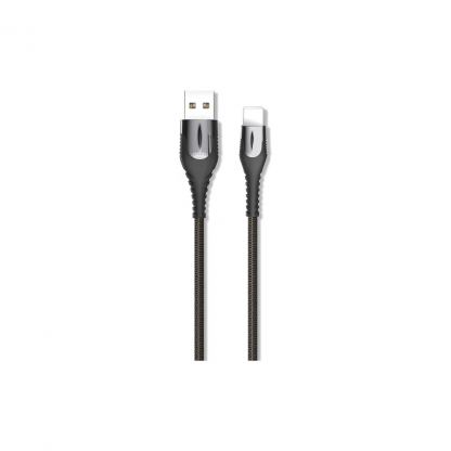 Дата кабель USB 2.0 AM to Lightning 1.0m 2A zinc alloy black XO (NB138-L-1-BK)