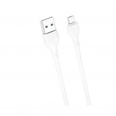 Дата кабель USB 2.0 AM to Micro 5P 1.0m 2.1A white XO (NB200-M-WH)
