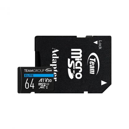 Карта пам'яті Team 64GB microSDXC class 10 UHS-I U3 V30 A1 Elite (TEAUSDX64GIV30A103)
