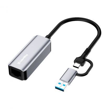 Адаптер USB-C + USB A to RJ45 Ethernet 1000Mbps ColorWay (CW-AD-CRG)