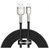 Дата кабель USB 2.0 AM to Lightning 2.0m 2.4A metal black Baseus (CALJK-B01)
