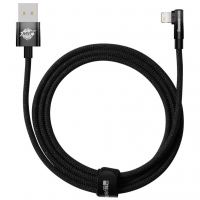 Дата кабель USB 2.0 AM to Lightning 2.0m 2.4A 90° corner black Baseus (CAVP000101)