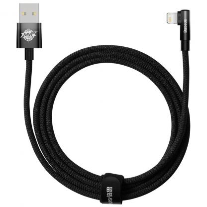 Дата кабель USB 2.0 AM to Lightning 2.0m 2.4A 90° corner black Baseus (CAVP000101)