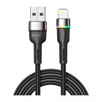 Дата кабель USB 2.0 AM to Lightning 2.0m 2.4A LED black Essager (EXCL-XCDA01)