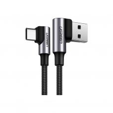 Дата кабель USB 2.0 AM to USB-C 2.0m 3A 90° corner US176 black Ugreen (20857)