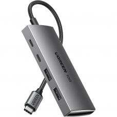 Концентратор Ugreen USB-C to 2xUSB 3.2 + 2xUSB-C 10Gbps CM480 gray (30758)
