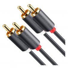 Кабель мультимедійний 2xRCA M to 2xRCA M 2.0m AV104 black UGREEN (10518)