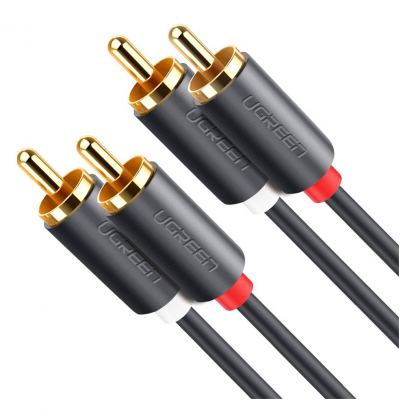 Кабель мультимедійний 2xRCA M to 2xRCA M 2.0m AV104 black UGREEN (10518)