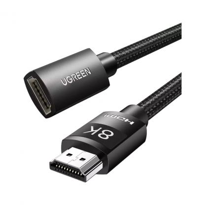 Кабель мультимедийный HDMI M to HDMI F 0.5m 8K HD151 black UGREEN (40400)