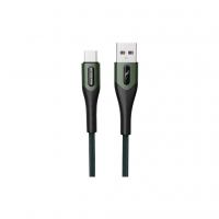 Дата кабель USB 2.0 AM to USB-C 1.0m 3A braided dark green SkyDolphin (USB-000582)