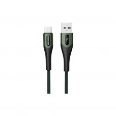 Дата кабель USB 2.0 AM to USB-C 1.0m 3A braided dark green SkyDolphin (USB-000582)