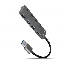 Концентратор AXAGON USB 3.1 to 4xUSB 3.0 0.2m switch black (HUE-MSA)