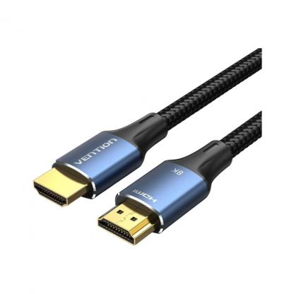 Кабель мультимедийный HDMI M to HDMI M 2.0m 8K cotton braided blue Vention (ALGLH)