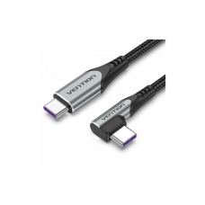 Дата кабель USB 2.0 USB-C to USB-C 1.0m 5A 90° corner aluminum gray Vention (TAKHF)