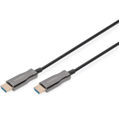 Кабель мультимедійний HDMI M to HDMI M 15m 4K AOC hybrid-fiber black Digitus (AK-330125-150-S)