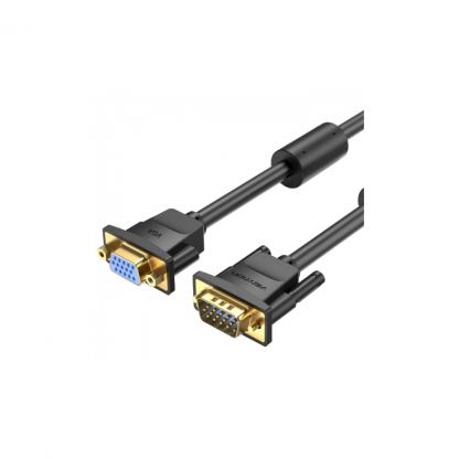 Кабель мультимедийный VGA M to VGA F 5.0m black Vention (DAGBJ)