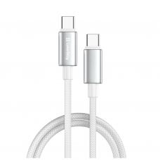 Дата кабель USB-C to USB-C 1.0m 5A 100W zinc alloy braided white ColorWay (CW-CBPDCC098-WT)
