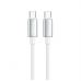 Дата кабель USB-C to USB-C 1.0m 5A 100W zinc alloy braided white ColorWay (CW-CBPDCC098-WT)