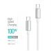 Дата кабель USB-C to USB-C 1.0m 5A 100W zinc alloy braided white ColorWay (CW-CBPDCC098-WT)