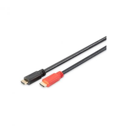 Кабель мультимедийный HDMI M to HDMI M 10.0m Full HD 60Hz AOC w/Amplifier black Digitus (AK-330105-100-S)