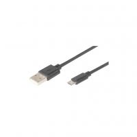 Дата кабель USB 2.0 AM to Micro 5P 1.0m black Digitus (AK-300127-010-S)