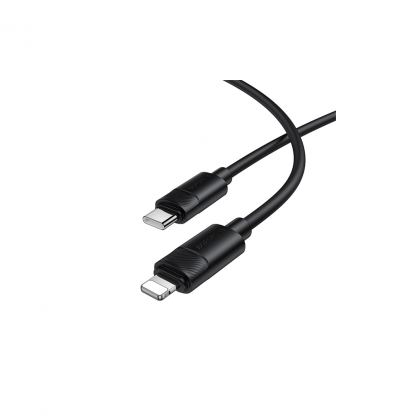 Дата кабель USB-C to Lightning 1.0m PD30W silicone BX123 Leya black BOROFONE (6941991124174)