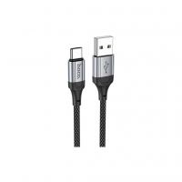 Дата кабель USB 2.0 AM to USB-C 1.0m 3A nylon X102 black HOCO (6942007608770)