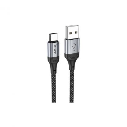 Дата кабель USB 2.0 AM to USB-C 1.0m 3A nylon X102 black HOCO (6942007608770)
