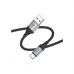 Дата кабель USB 2.0 AM to USB-C 1.0m 3A nylon X102 black HOCO (6942007608770)