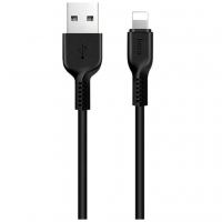 Дата кабель USB 2.0 AM to Lightning 2.0m 2A X20 black HOCO (6957531068860)