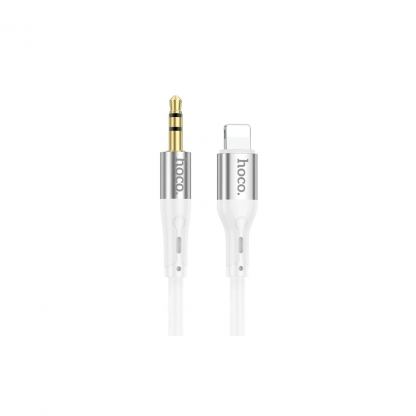 Кабель мультимедийный Lightning to 3.5mm M 1.0m silicone UPA22 white HOCO (6931474769480)