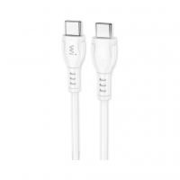 Дата кабель USB-C to USB-C 1.0m 60W PVC white Wibrand (WI.DC/BO1W-CC)