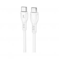 Дата кабель USB-C to USB-C 1.0m 60W PVC white Wibrand (WI.DC/BO1W-CC)
